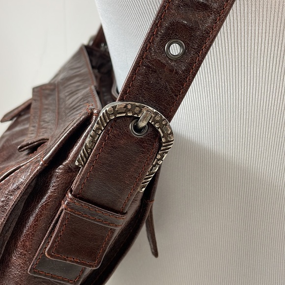 THE TREND brown Leather crossbody / shoulder bag - Picture 3 of 16